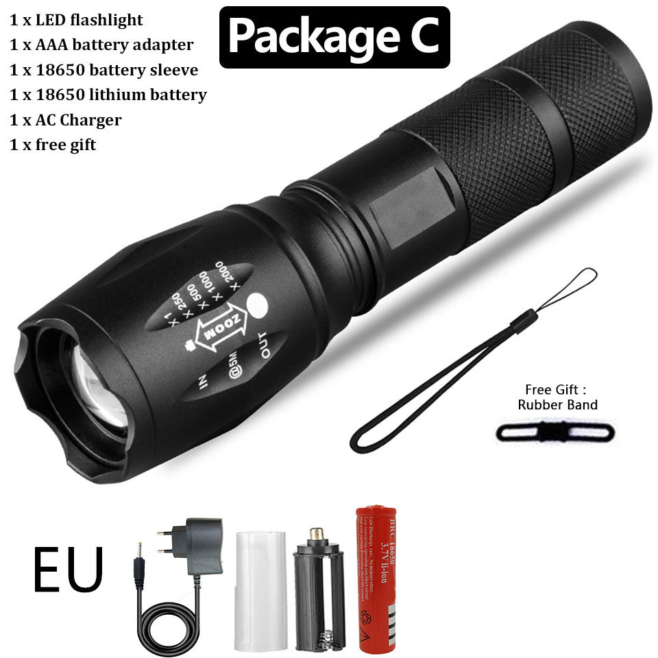 Rechargeable Self-Defense Waterproof Flashlight