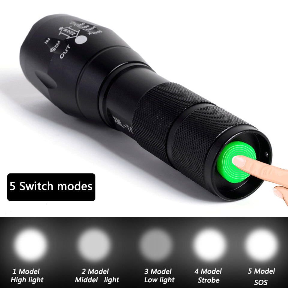 Rechargeable Self-Defense Waterproof Flashlight