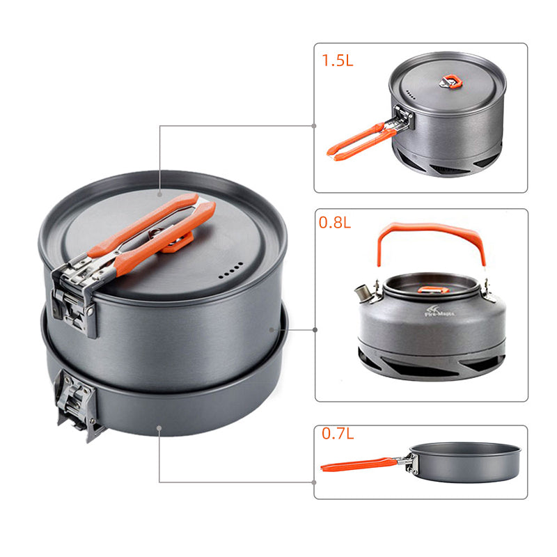 Outdoor Portable Camping Cookware Heat Set
