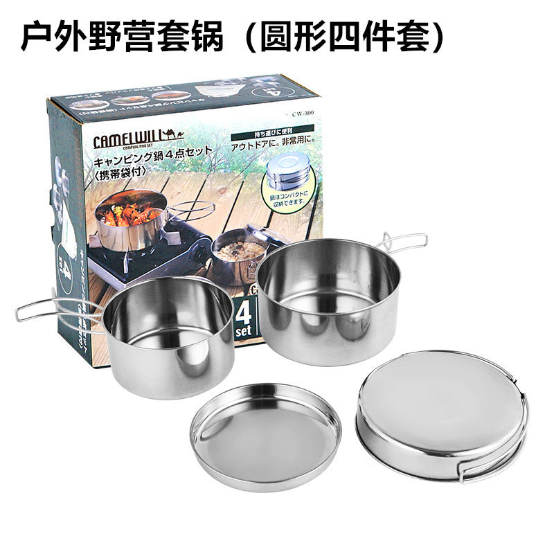 Outdoor Camping Portable Cookware Pot Set