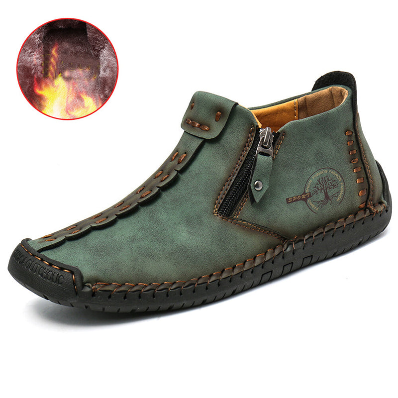 Men Ankle Boots Zipper Hiking Shoes