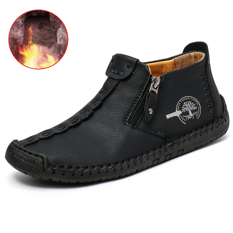 Men Ankle Boots Zipper Hiking Shoes