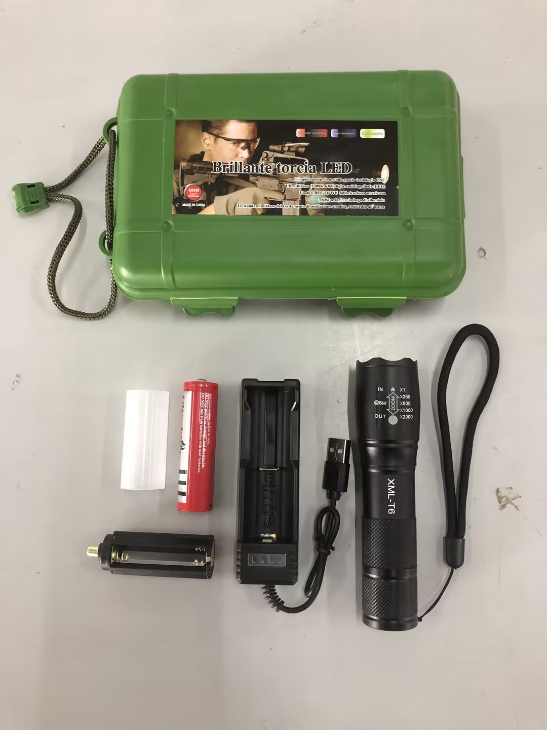 Rechargeable Self-Defense Waterproof Flashlight