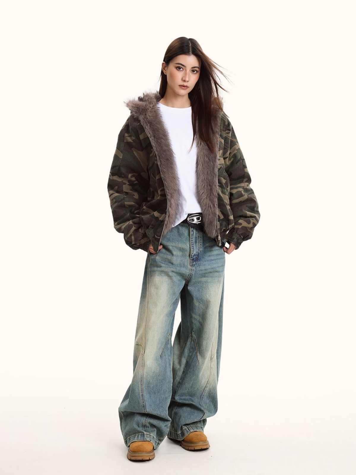 Women's Hooded Camouflage Jacket
