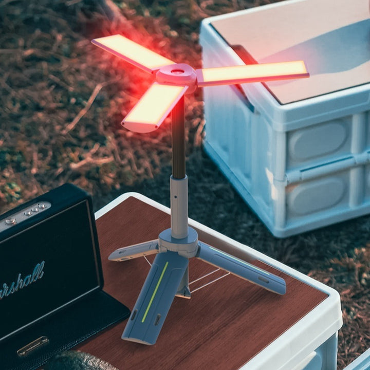 Multifunctional Rechargeable Three-leaf Bracket Camping Lantern