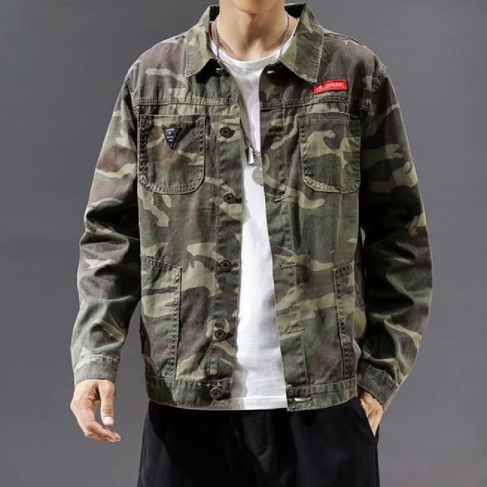 Men's Camouflage Polo Collar Jacket